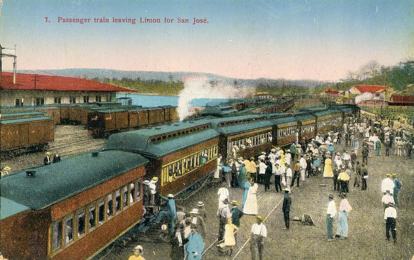 Costa Rica Passenger train leaving Limon for San Jose