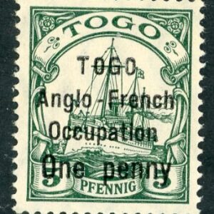 1914 Togo Anglo French Occupation One Penny NHM **