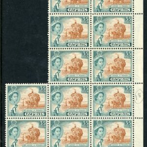 1955 Cyprus QEII 35m Block of 18 **