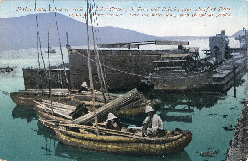 Peru Bolivia Native Boats on Lake Titicaca