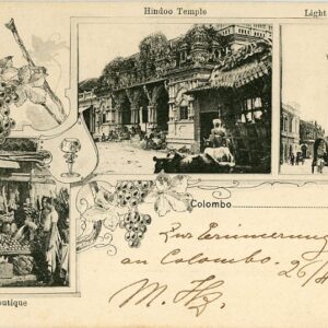 Ceylon Colombo Lighthouse Hindu Temple 1901